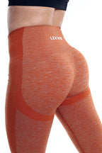 Leggings terracotta modello POLLY a vita alta senza cuciture