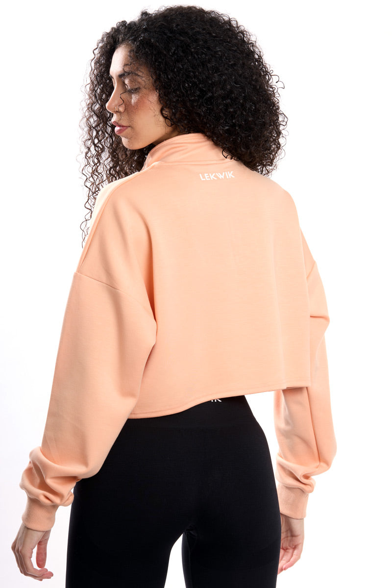 Felpa a vita corta salmone chiaro modello IRIS