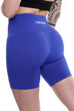 Shorts cobalto modello EVA a vita alta senza cuciture