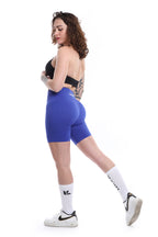 Shorts cobalto modello EVA a vita alta senza cuciture