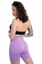 Shorts orchidea modello EVA a vita alta senza cuciture