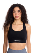 Top sportivo INES intrecciato nero