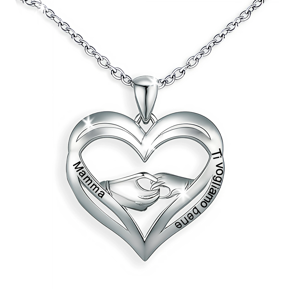 Collana da Donna in Argento Sterling 925 - Mamma, Ti vogliamo bene