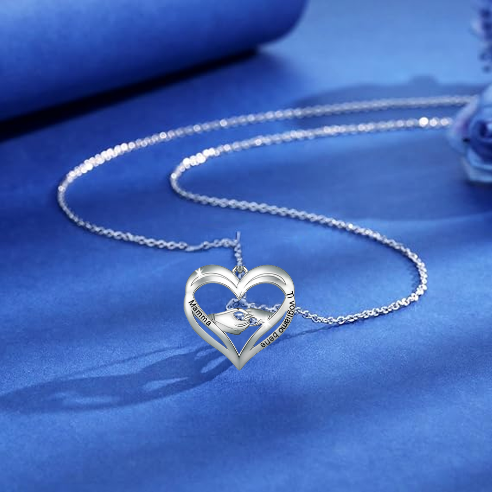 Collana da Donna in Argento Sterling 925 - Mamma, Ti vogliamo bene
