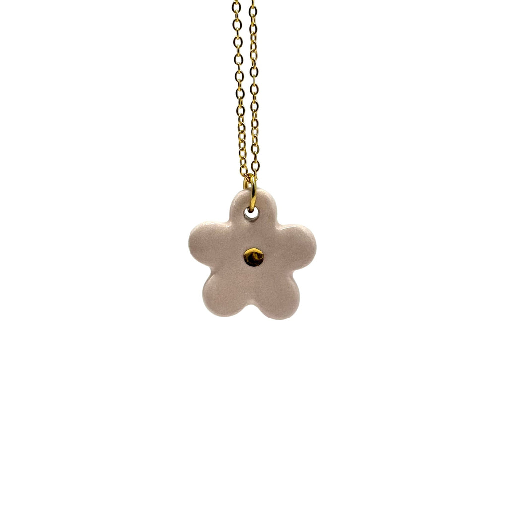 Margherita | Handcrafted pink floral ceramic necklace
