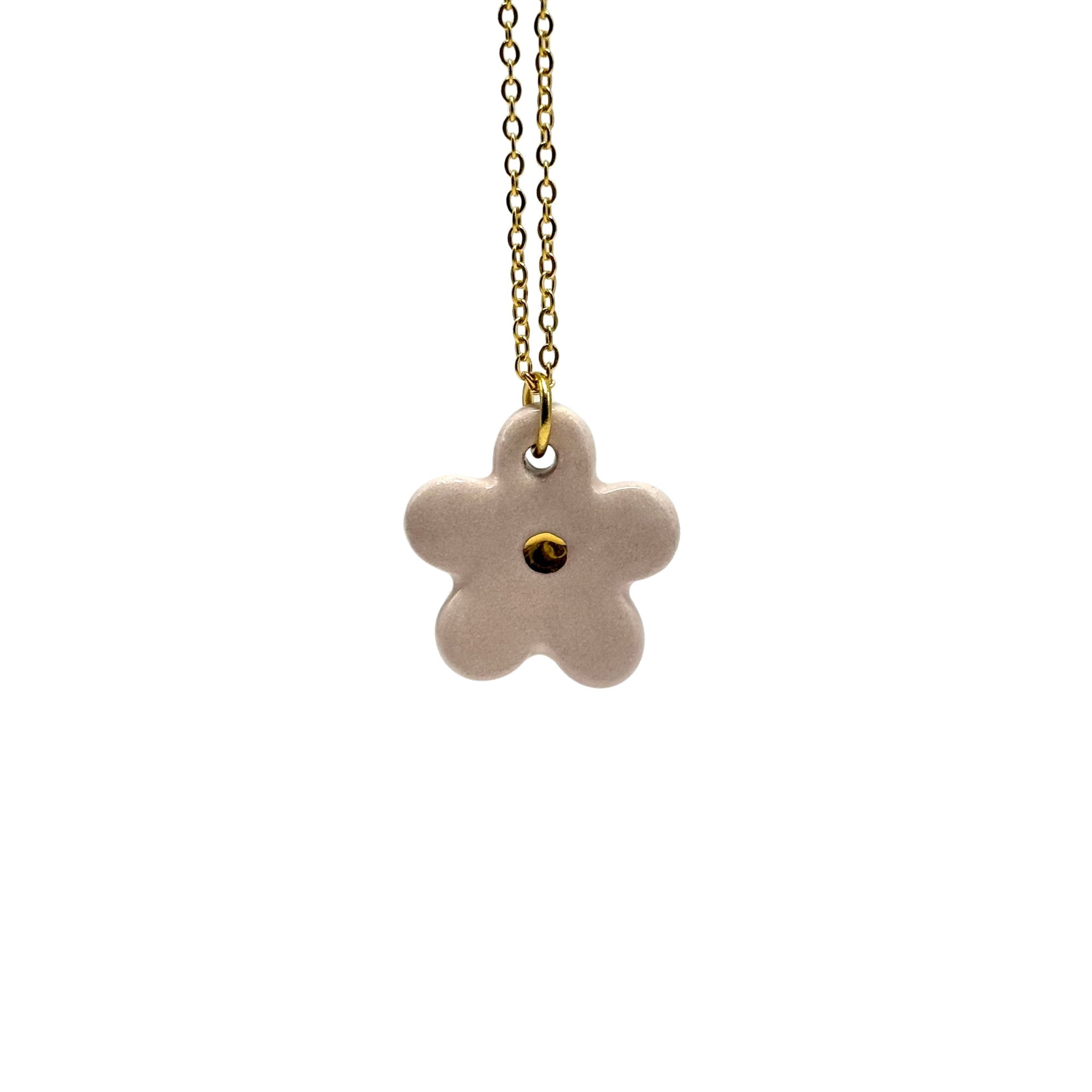 Margherita | Handcrafted pink floral ceramic necklace