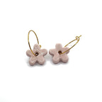 Mimì | Handcrafted pink floral ceramic dangle earrings