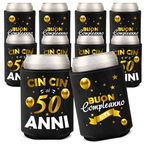 Raffredda Lattina Ecopelle Sintetica Nera Confezione da 10 - Buon 50 Compleanno