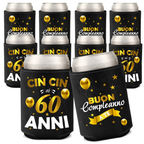 Raffredda Lattina Ecopelle Sintetica Nera  Confezione da 10 - Buon 60 Compleanno