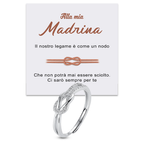 Anello Nodo da Donna in Argento Sterling 925 - Alla mia Madrina