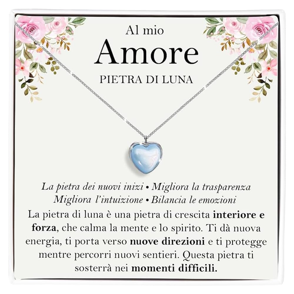 Collana Pietra di Luna in Argento Sterling 925 - Al mio Amore