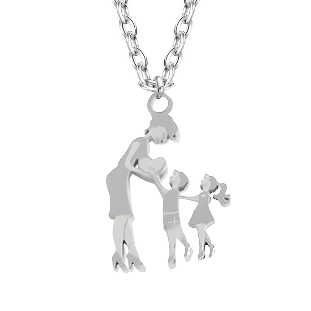Collana Mamma e Figli - Acciaio Inox Lucidato di Altissima Qualità