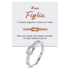 Anello Nodo da Donna in Argento Sterling 925 - A mia Figlia