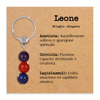 Portachiavi Con Cristalli Naturali Curativi - Segni Zodiacali - Leone