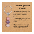 Portachiavi Con Cristalli Naturali Curativi - Amore per Se stessi