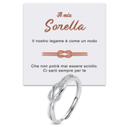 Anello Nodo da Donna in Argento Sterling 925 - A mia Sorella