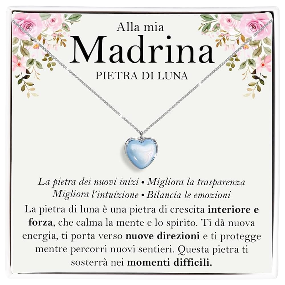 Collana Pietra di Luna in Argento Sterling 925 - Alla mia Madrina