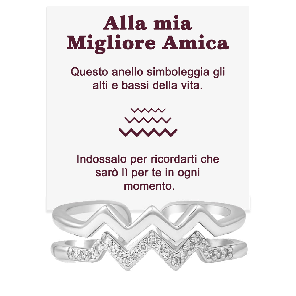 Anello in Argento Sterling 925 - Alla mia Migliore Amica  - Alti e Bassi