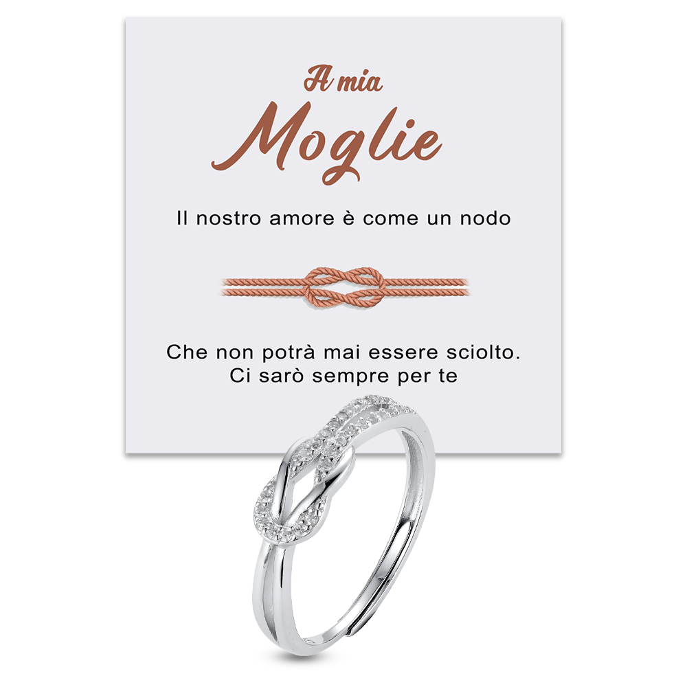 Anello Nodo da Donna in Argento Sterling 925 - A mia Moglie