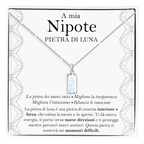 Collana Pietra di Luna Rettangolare in Argento Sterling 925 - A mia Nipote