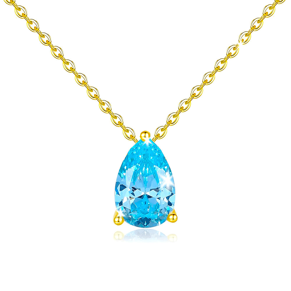 Collana con Pietra Acquamarina in Argento Sterling 925