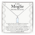 Collana Pietra di Luna Rettangolare in Argento Sterling 925 - A mia Moglie