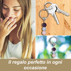 Portachiavi Con Cristalli Naturali Curativi - Segni Zodiacali - Pesci