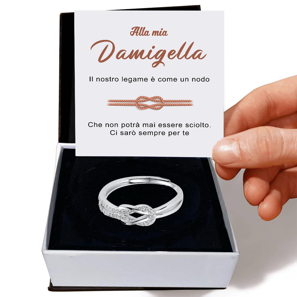 Anello Nodo da Donna in Argento Sterling 925 - Alla mia damigella