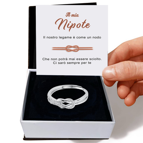Anello Nodo da Donna in Argento Sterling 925 - A mia Nipote