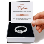 Anello Nodo da Donna in Argento Sterling 925 - A mia Figlia