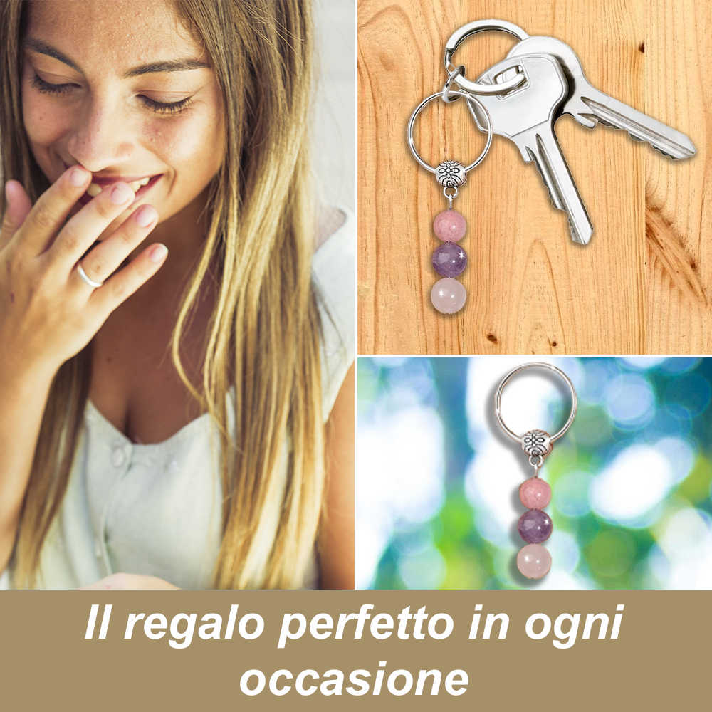 Portachiavi Con Cristalli Naturali Curativi - Amore per Se stessi
