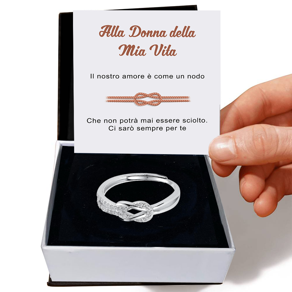 Anello Nodo da Donna in Argento Sterling 925 - Alla donna della mia vita