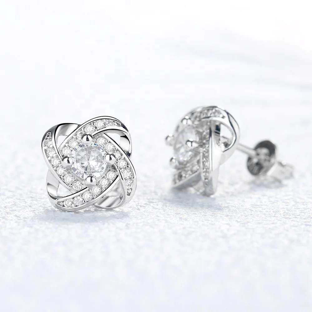 Orecchini Nodo con Pietra in Acciaio chirurgico - A mia Nonna