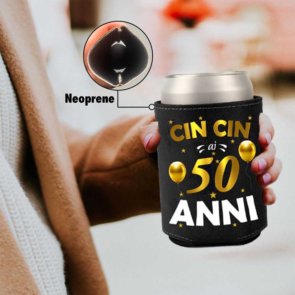 Raffredda Lattina Ecopelle Sintetica Nera Confezione da 10 - Buon 50 Compleanno