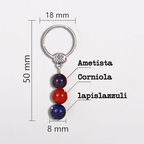 Portachiavi Con Cristalli Naturali Curativi - Segni Zodiacali - Leone
