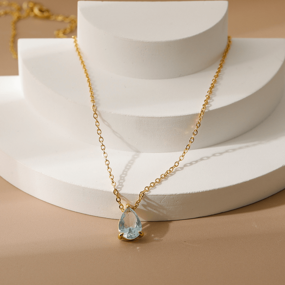 Collana con Pietra Acquamarina in Argento Sterling 925