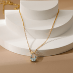 Collana con Pietra Acquamarina in Argento Sterling 925