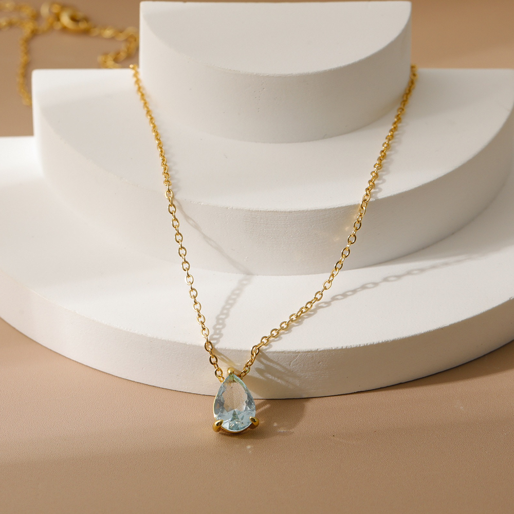 Collana con Pietra Acquamarina - Argento Sterling 925
