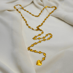 Collana Donna Lunga con catena di cuori