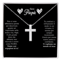 Collana Croce Argento sterling 925 - Caro Papà