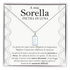 Collana Pietra di Luna Rettangolare in Argento Sterling 925 - A mia Sorella