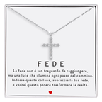 Collana Croce Donna - Argento sterling 925 - Messaggio di FEDE