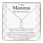 Collana Pietra di Luna Rettangolare in Argento Sterling 925 - Alla mia Mamma