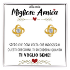 Orecchini Nodo con Pietra in Acciaio chirurgico - Alla mia migliore amica