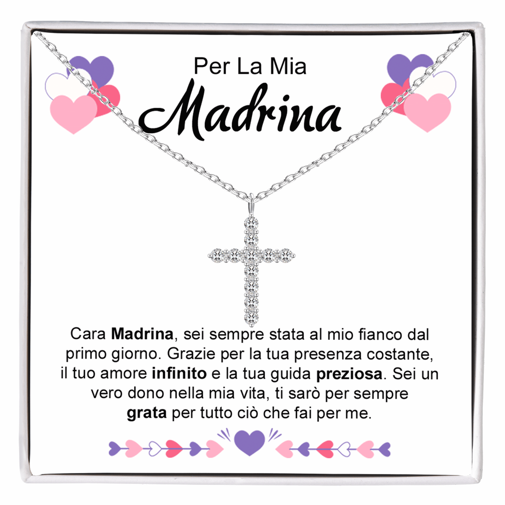 Collana Croce Argento sterling 925 - Per La Mia Madrina