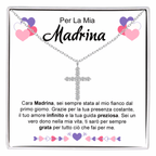 Collana Croce Argento sterling 925 - Per La Mia Madrina
