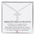 Collana Croce Uomo - Argento Sterling 295 - Amuleto della Felicità