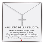 Collana Croce Donna - Argento sterling 925 - Amuleto della felicità