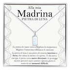 Collana Pietra di Luna Rettangolare in Argento Sterling 925 - Alla mia Madrina