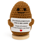 Peluche Crochet con Base in Legno - Patata Fortunata per il Mio Amore